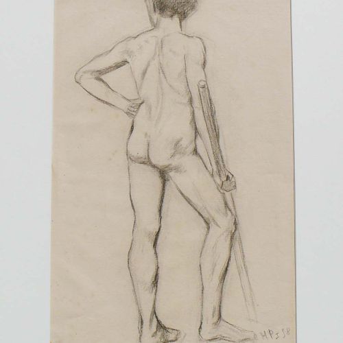 Null Purrmann, Hans (1880 Speyer - 1966 Basilea) ''Giovane in piedi con bastone'&hellip;