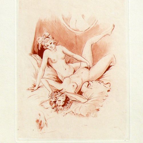 Null 
4种不同的色情描写混合拍品 （20世纪初）

蚀刻画和夹层画；画幅尺寸：21-29 x 23-24厘米