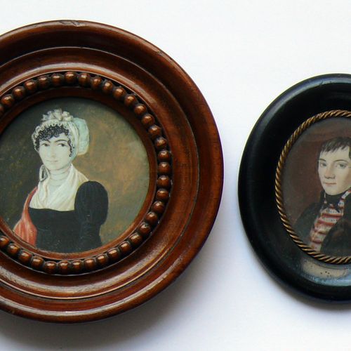 Null 
2 miniature div. (XIX sec.)

"Donna" e "Uomo"; ciascuno come mezzo ritratt&hellip;