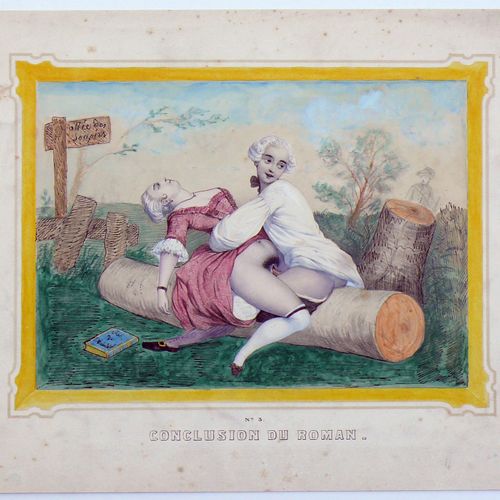 Null 
Erotica (France, 19th c.)

3 div. Erotic depictions as color lithographs; &hellip;