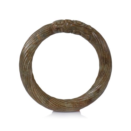 Null A Chinese Jade Carved Bangle. Diameter 92 mm. Wear due to age, no damage, n&hellip;