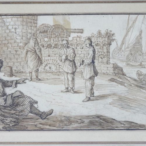 Israël SILVESTRE (1621 1691), attribué à 
Scène orientaliste 
Crayon noir, plume&hellip;