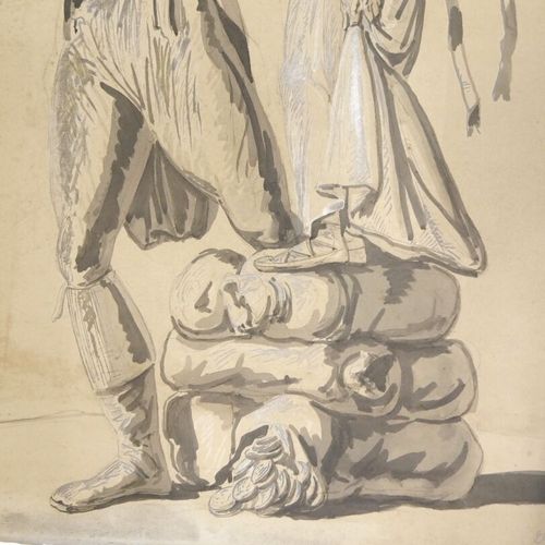 Attribué à Pierre Jean Van REGEMORTER (Anvers 1755 1830) 
Couple galant : « la d&hellip;