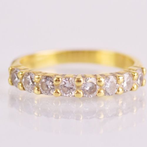 Null Demi-alliance américaine en or jaune 750/1000 ornée de huit diamants taille&hellip;