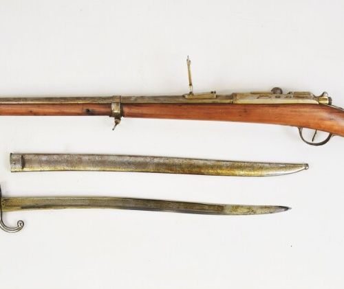 Null Fusil modèle 1866 dit "Chassepot" à canon en acier avec hausse numéroté 158&hellip;