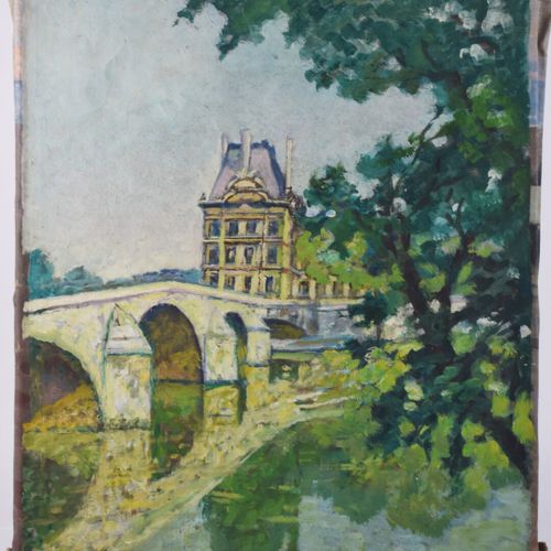 Null DABADIE Henri (1867-1949), attribué à

"Pont devant le Louvre"

Huile sur t&hellip;