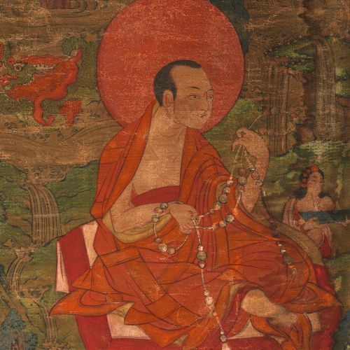 Thangka, Tibet (Chine), XVIIe-XIXe (Tanka - Thanka) 唐卡在画布上用钢笔画描绘了四位阿罗汉，即Kalika、V&hellip;