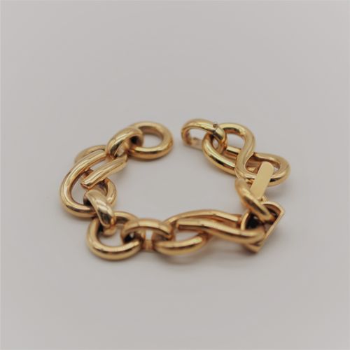 Null Bracelet en or jaune 18 ct à larges mailles à décor du symbole de l'infini
