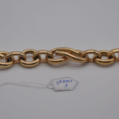 Null Bracelet en or jaune 18 ct à larges mailles à décor du symbole de l'infini