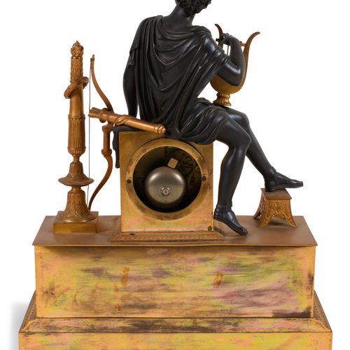EMPIRE PATINATED BRONZE AND ORMOLU FIGURAL CLOCK, EARLY 19TH CENTURY HORLOGE FIG&hellip;