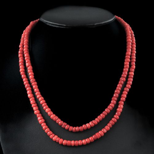 A Collection of Jewelry Including 2 red coral necklaces, coral is 5 - 6 mm. In d&hellip;