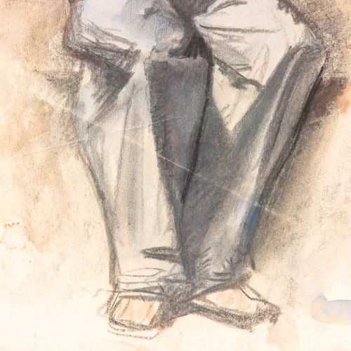 A Drawing Signed Dieperink Representación de un joven, 25 x 45 cm.