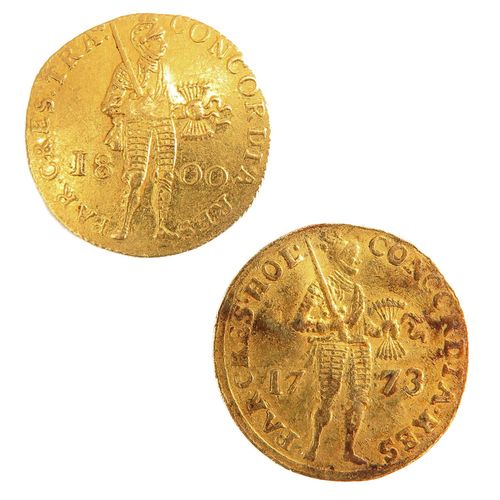 A Lot of 2 Gold Coins Inklusive 1 Gold Dukat 1773 und 1 Gold Dukat 1800, größte &hellip;