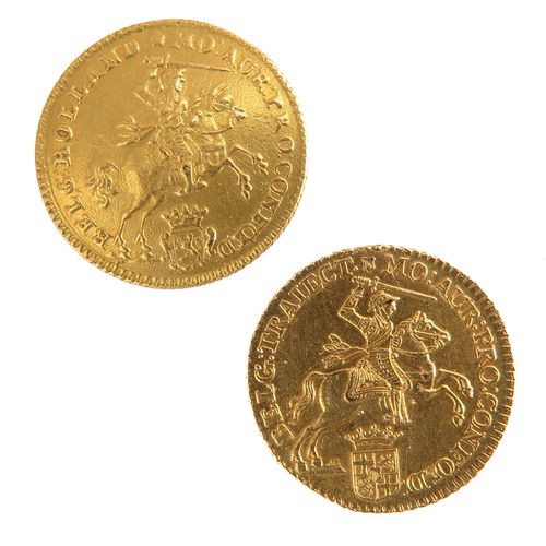 A Lot of 2 Gold Coins Compresa 1 moneta d'oro da 7 fiorini del 1750 e 1 del 1760&hellip;