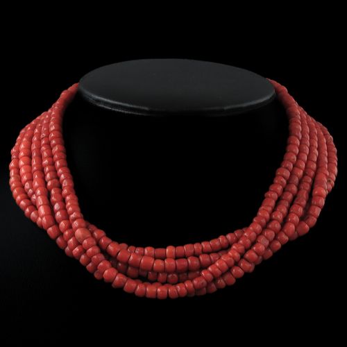 A Collection of Jewelry Including 2 red coral necklaces, coral is 5 - 6 mm. In d&hellip;