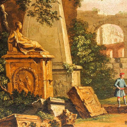 An 18th Century Oil on Canvas Attribué à Marco Ricci, Italie, représentant des r&hellip;