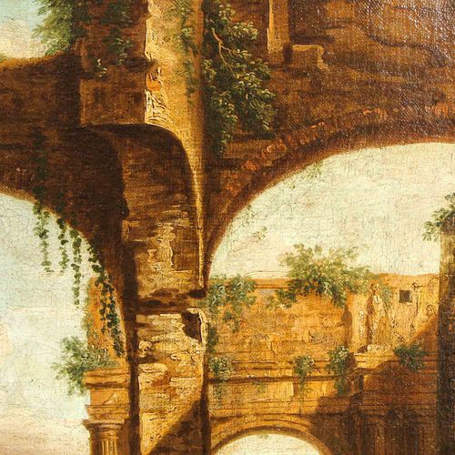 An 18th Century Oil on Canvas Attribué à Marco Ricci, Italie, représentant des r&hellip;
