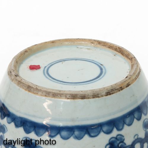 Null Pot à gingembre bleu et blanc
avec couvercle en bois, décoré de fleurs, mar&hellip;