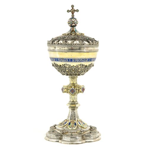 Null A Silver Ciborium with Set with Enamel Plaques and Turquoise
Beautifully de&hellip;