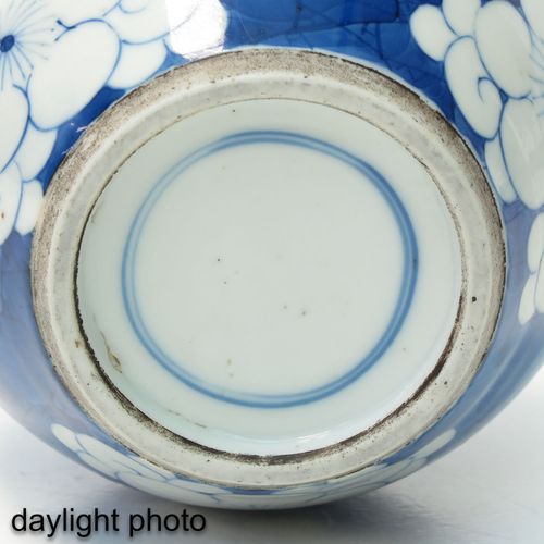 Null Jarra de jengibre azul y blanco
Fondo azul oscuro decorado con flores blanc&hellip;