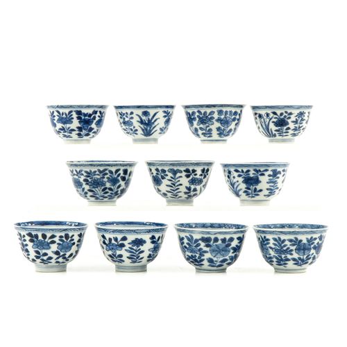 Null A Collection of 11 Cups and Saucers
Floral decor, including Jade mark, Kang&hellip;