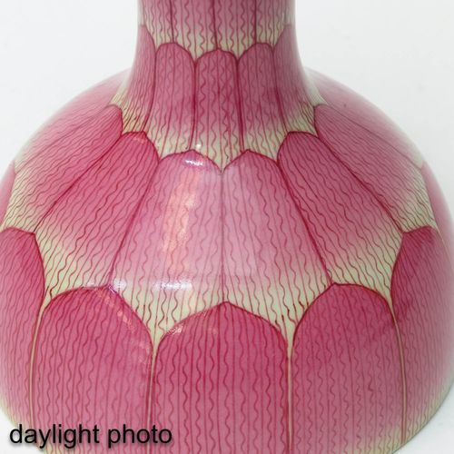 Null 法米勒玫瑰花蛙2件套花瓶
道光款，高21厘米。