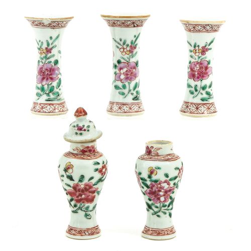 Null Eine Sammlung von 5 Famille Rose Miniaturen
18. Jahrhundert, die größte Vas&hellip;