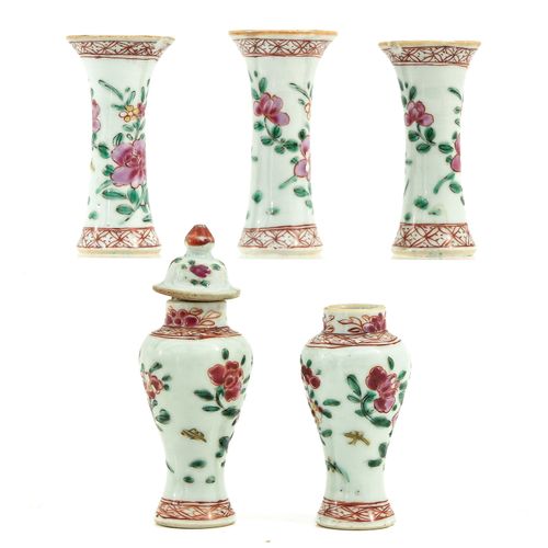Null A Collection of 5 Famille Rose Miniatures
18th Century, tallest vase is 9 c&hellip;