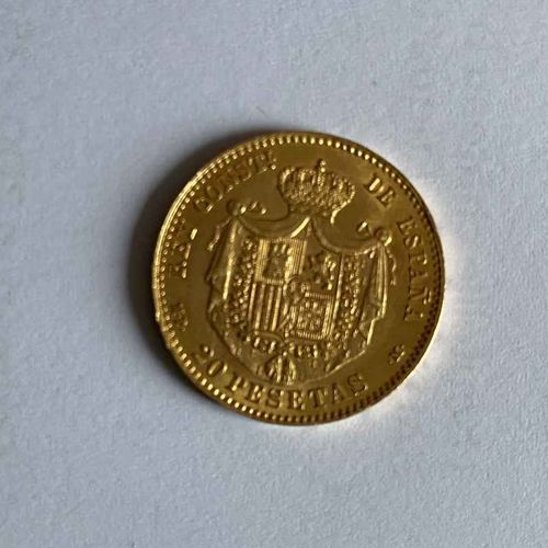 Null 1 Gold coin of 20 Pesetas Alfonso XIII dated 1890