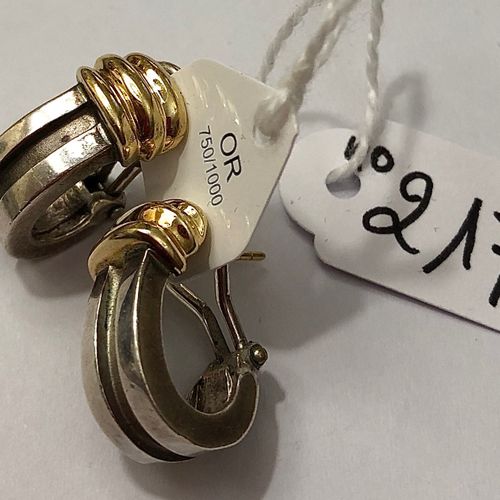 Null Paar Ohrringe aus Gold und Silber, signiert - TIFFANY & Co - Godrons - dati&hellip;