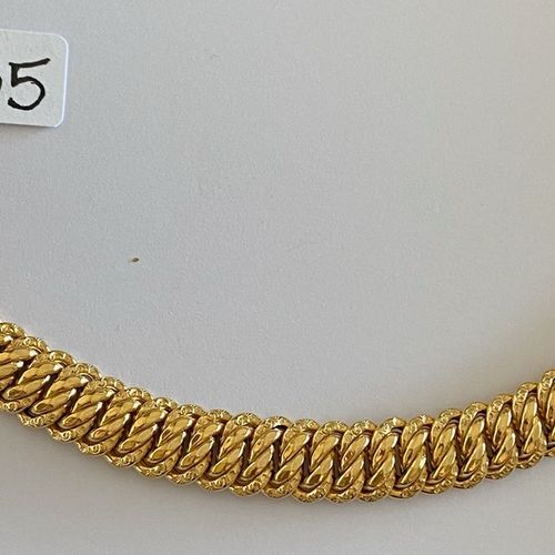 Null Bracelet en or jaune, maille Américaine, Parfait état - 19,3cm - 24,5g