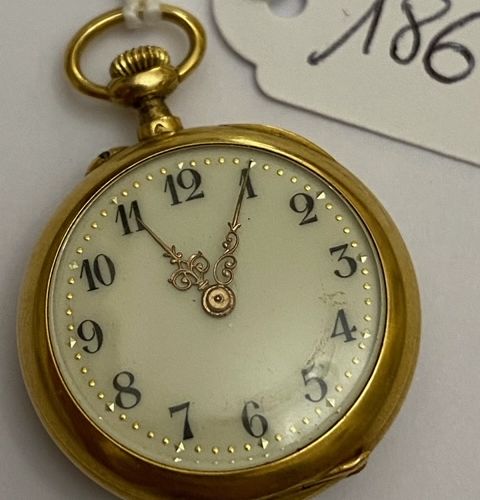 Null Bonito reloj de señora en oro esmaltado - siglo XIX - firmado - LeCOULTRE &&hellip;