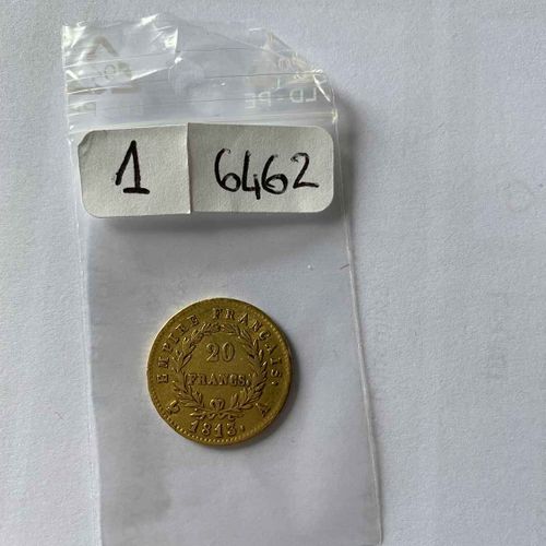 Null 1 moneda de 20 francos de oro cabeza de Napoleón laurel 1813