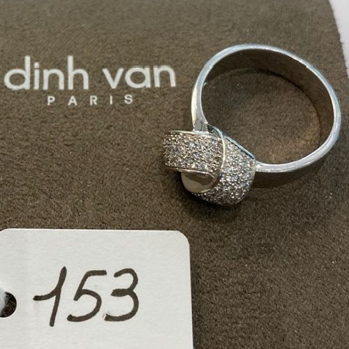 Null 白金戒指，签名为 - DINH VAN - ALIX - 镶嵌66颗美丽的明亮式切割钻石 - 附Dinh Van表壳和证书 - TDD / 53,5 &hellip;