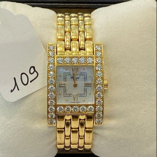 Null Yellow gold watch, signed - CHOPARD - YOUR HOUR - set with 34 very beautifu&hellip;