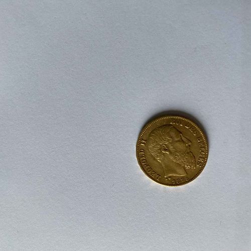 Null 1 pieza de 20 francos de oro Leopoldo II 1875