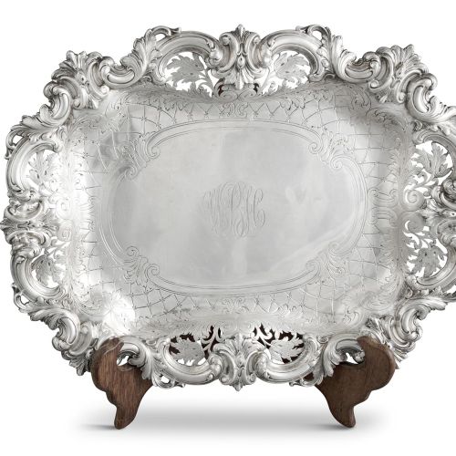 Null A LARGE AMERICAN SILVER SERVING TRAY, fine del 19° secolo da Galt & Bro di &hellip;