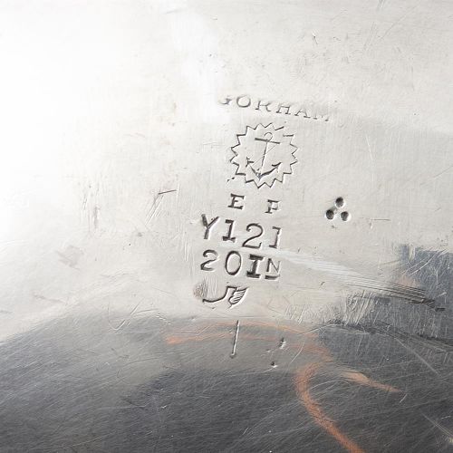 Null AMERIKANISCHE ELEKTROPLATIERTE FLEISCHSCHALE, von Gorham of New York, 50 cm&hellip;