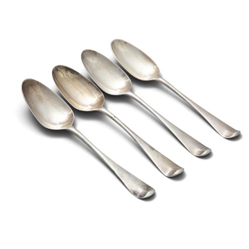 Null A GROUP OF FOUR GEORGE III SILVER HANOVERIAN PATTERN TABLE SPOONS, London c&hellip;
