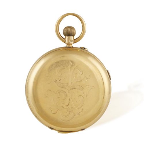 Null A GROUP OF THREE POCKET WATCHES, an 18K gold half hunter pocket watch with &hellip;