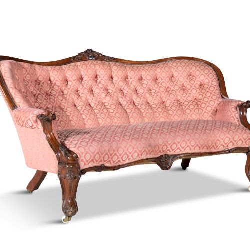 Null Ein viktorianisches LOUIS QUINZE WALNUSS gepolstertes Sofa, der geformte Ra&hellip;