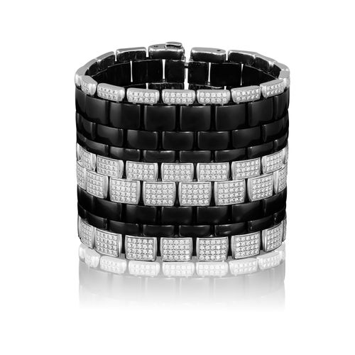 AN IMPORTANT 'ULTRA' DIAMOND AND CERAMIC CUFF BRACELET, BY CHANEL, CIRCA 2010 Th&hellip;
