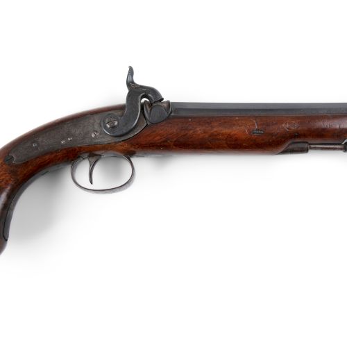 Null 一把19世纪的活塞枪，Alnwick重新上了蓝宝石的八角形枪管，带旋转拉杆，有完整的库存。长32厘米