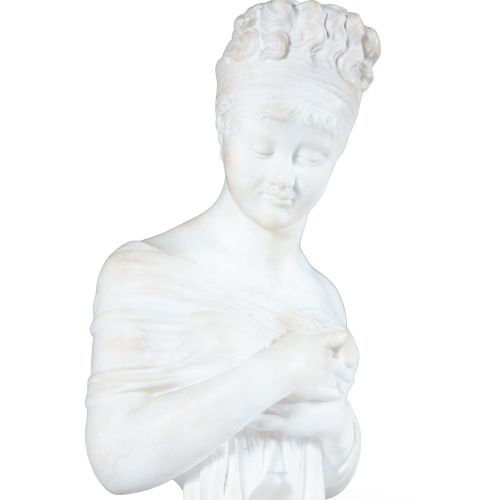 Null AFTER JOSEPH CHINARD, FRENCH 19TH CENTURY A sculpted white marble bust of M&hellip;