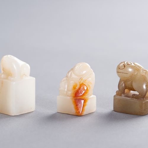 THREE JADE SEALS, LATE QING TO REPUBLIC TRES SELLOS DE JADE, DE LA TARDÍA QING A&hellip;