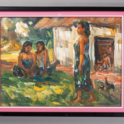 ´YOUNG LADIES IN THE COUNTRYSIDE” BY SOPHANNARITH (BORN 1960) JEUNES FEMMES AU P&hellip;