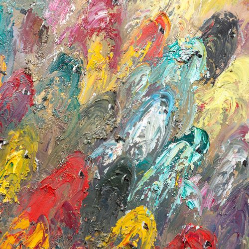 AN ABSTRACT PAINTING OF BIRDS 
UN DIPINTO ASTRATTO DI UCCELLI


Cambogia, XX sec&hellip;