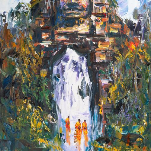 ´ENTRANCE OF ANGKOR THOM WITH BUDDHISTIC MONKS´ BY SOPHANNARITH (BORN 1960) 'EIN&hellip;