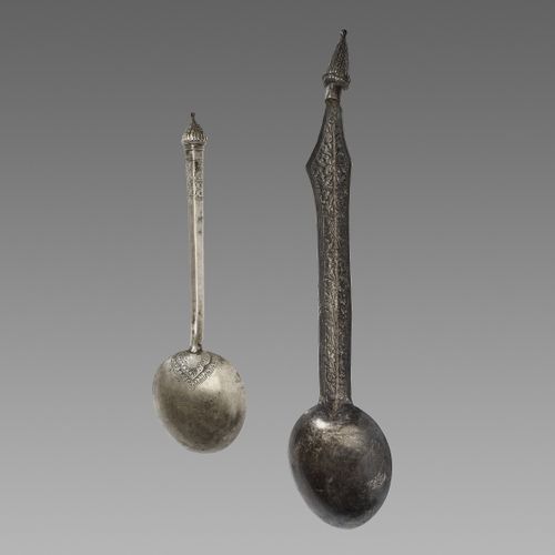 TWO LARGE CAMBODIAN SILVER SPOONS TWO LARGE CAMBODIAN SILVER SPOONS
Cambodia, 19&hellip;