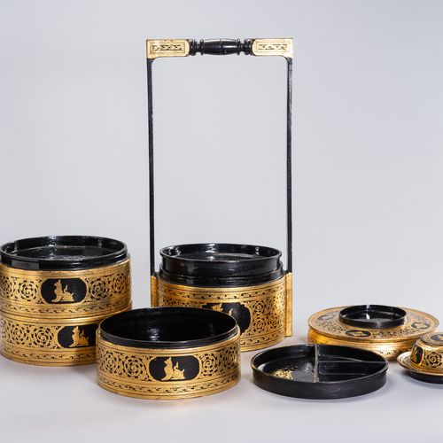A LARGE DRY LACQUER TIFFIN CARRIER A LARGE DRY LACQUER TIFFIN CARRIER
Burma, 188&hellip;